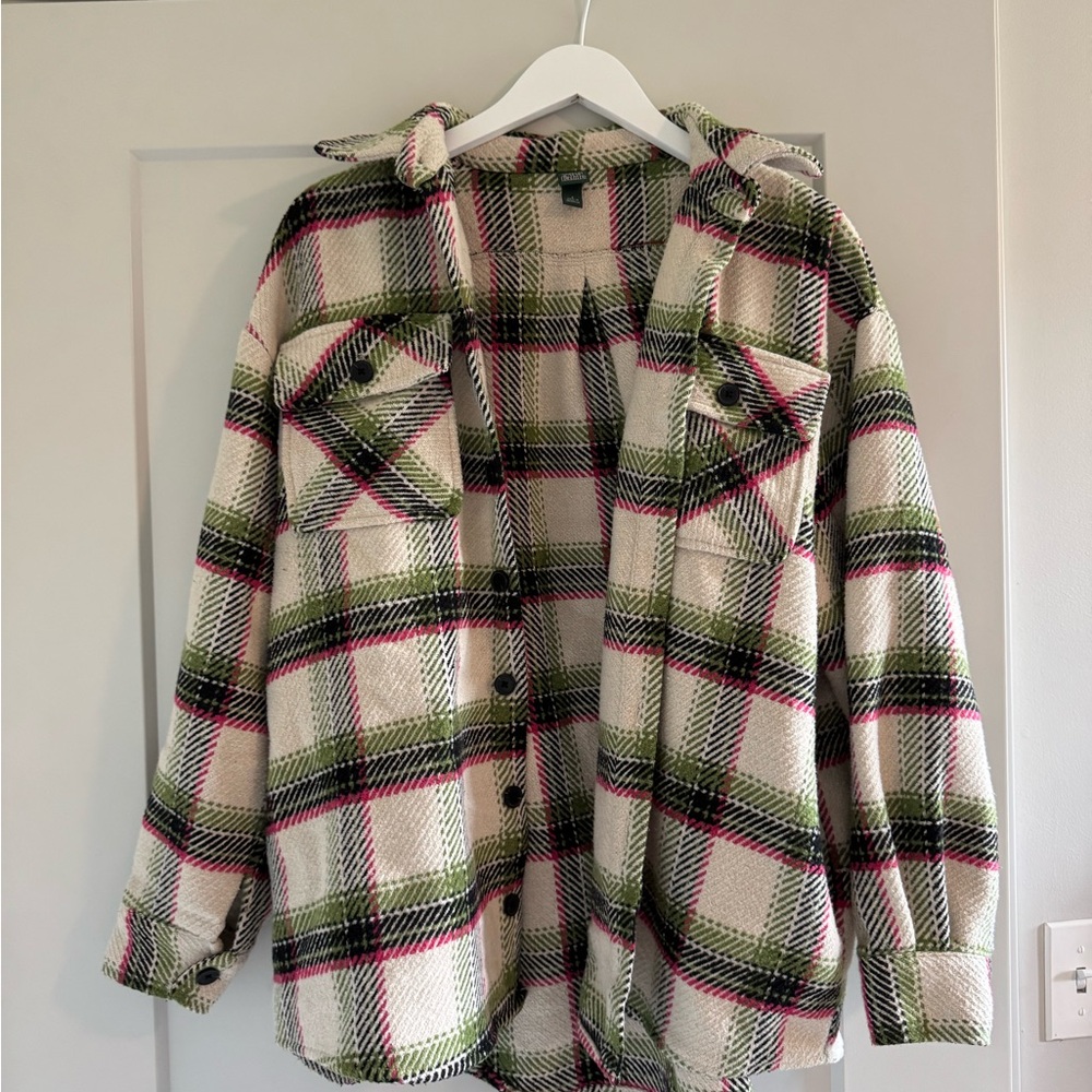 Wild Fable Green and Pink Plaid Shirt